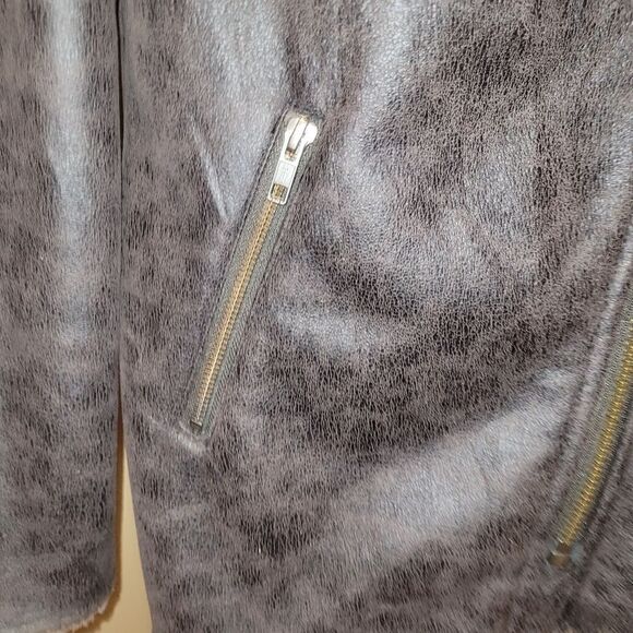 Dylan faux suede sepia lined brown jacket - Picture 3 of 6